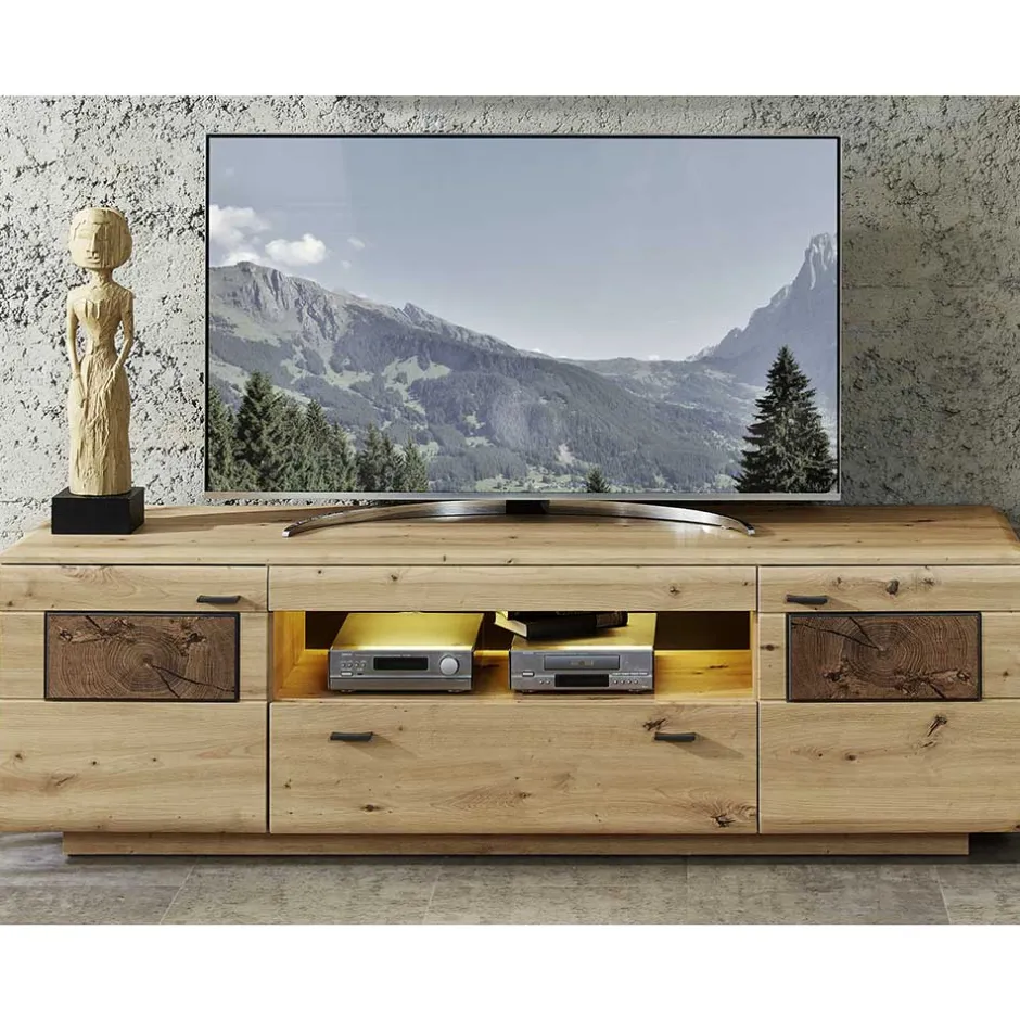 Modernes TV Lowboard in Holzoptik Wildeiche - Iniaco^Wohnen Discount