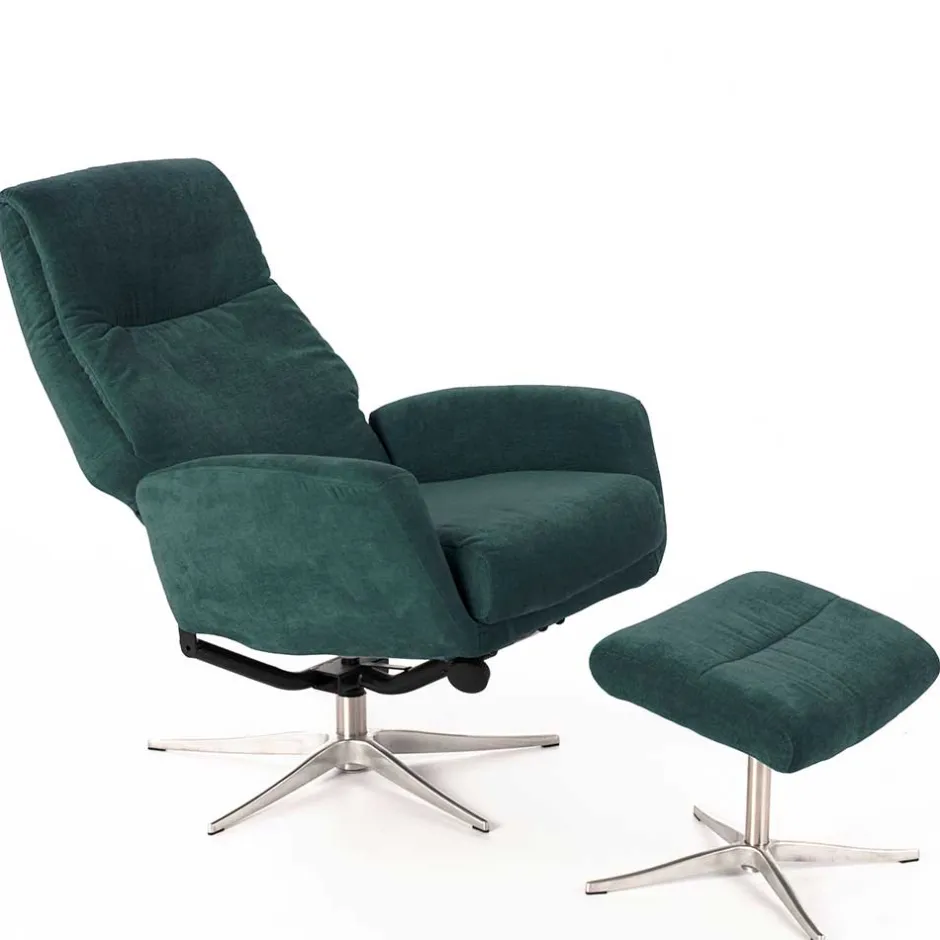 Wohnen Modernes TV Sessel Set mit Fußhocker - Trapani (zweiteilig)