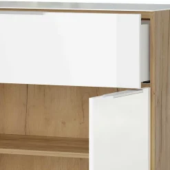 Wohnen Modernes Vertiko in Weiß & Wildeiche - Duclia