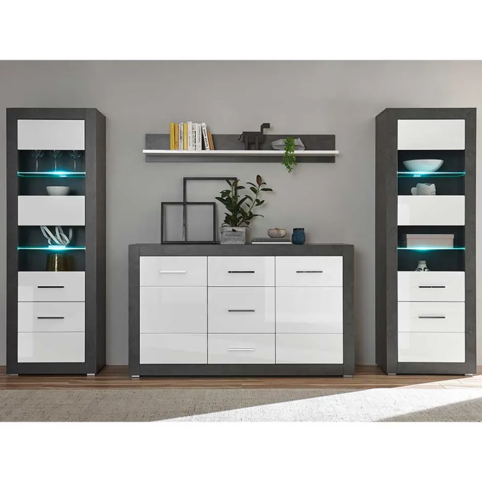 Wohnen Modernes Wohnmöbel Set zweifarbig - Istensa (vierteilig)