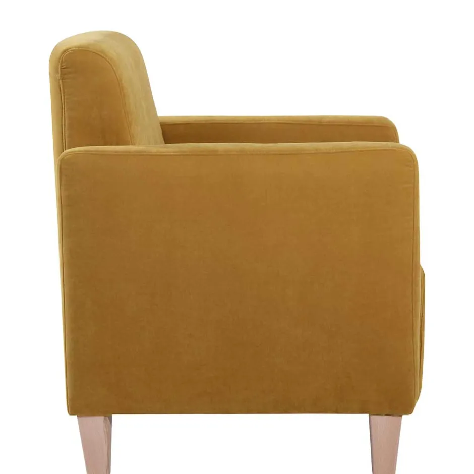 Wohnen Modern-kantiger Sessel in Gelb und Buche - Crasting