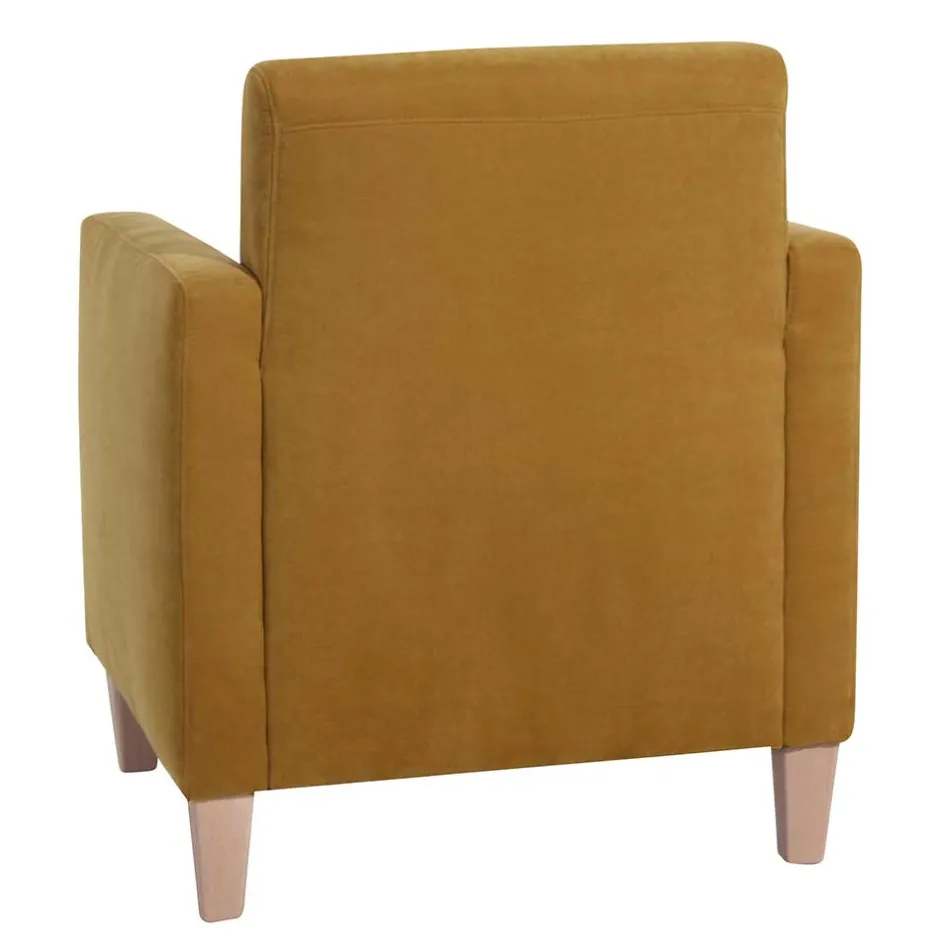 Wohnen Modern-kantiger Sessel in Gelb und Buche - Crasting