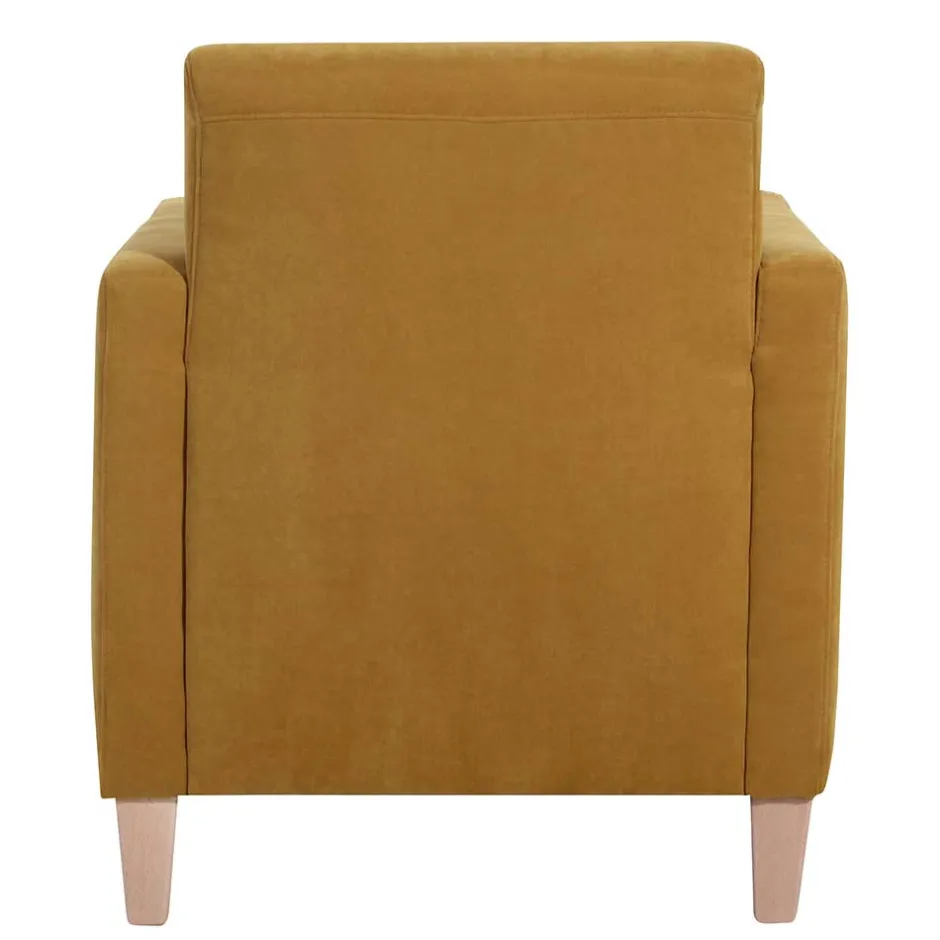 Wohnen Modern-kantiger Sessel in Gelb und Buche - Crasting