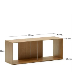 Wohnen Modulares Standregal in Eiche Furnier - Hero (neunteilig)