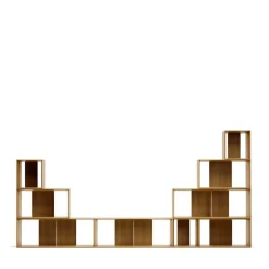Wohnen Modulares Standregal in Eiche Furnier - Hero (neunteilig)