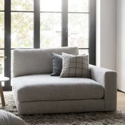 Wohnen Modulcouch Recamiere in Hellgrau - Esmen