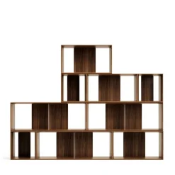 Wohnen Modulregal in Nussbaum Furnier - Abelle (neunteilig)
