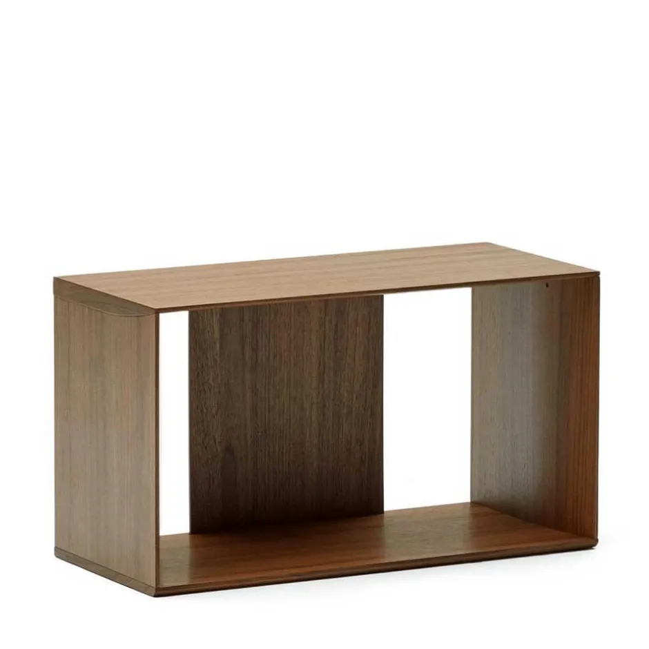 Wohnen Modulregal in Nussbaum Furnier - Abelle (neunteilig)