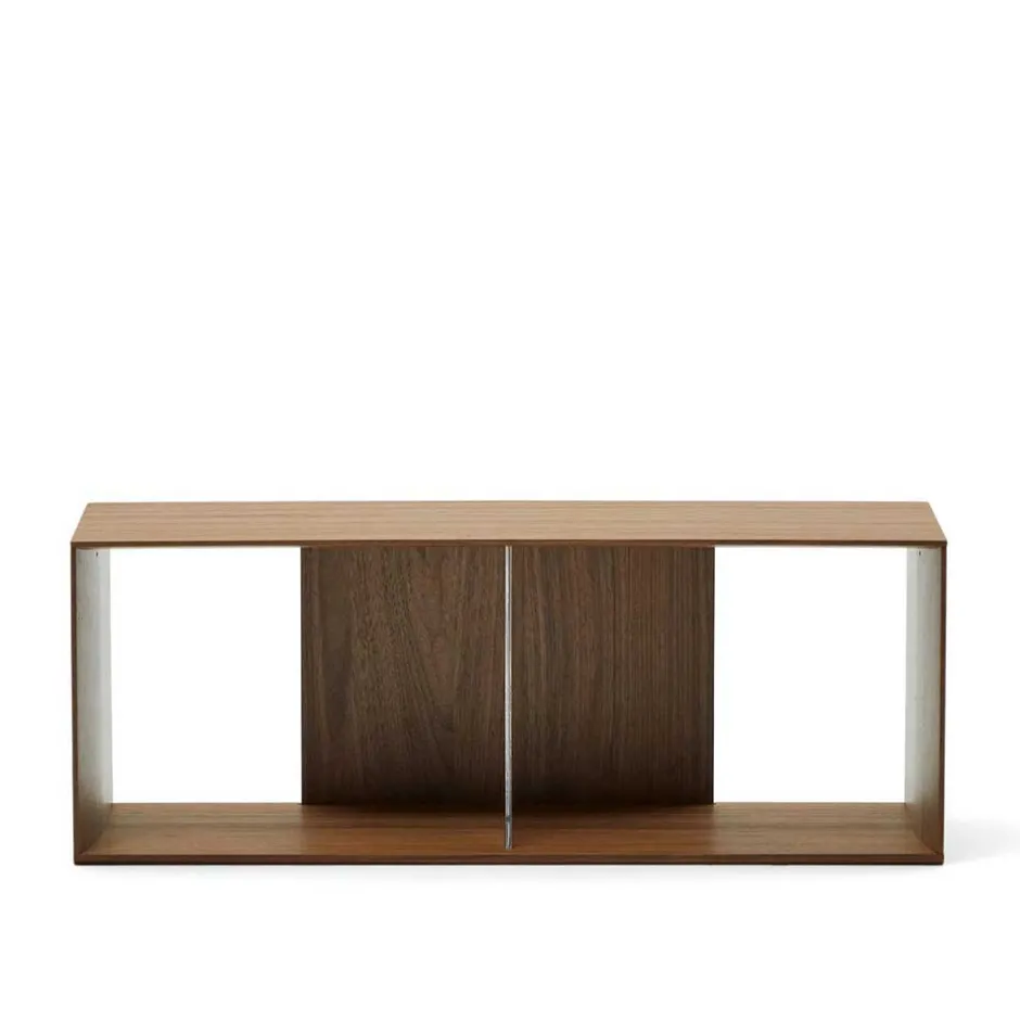 Wohnen Modulregal in Nussbaum Furnier - Abelle (neunteilig)