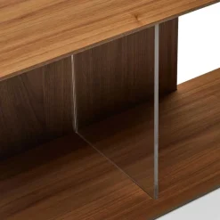 Wohnen Modulregal in Nussbaum Furnier - Abelle (neunteilig)