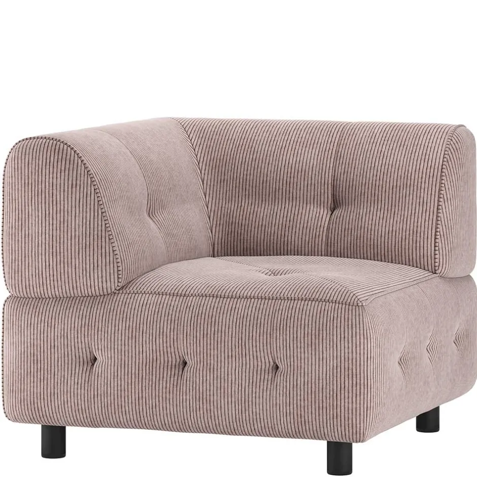 Modulsofa Eckelement aus Cord Mauve - Samorah^Wohnen Outlet