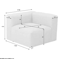 Modulsofa Eckelement in Cremeweiß - Tembreno^Wohnen Sale