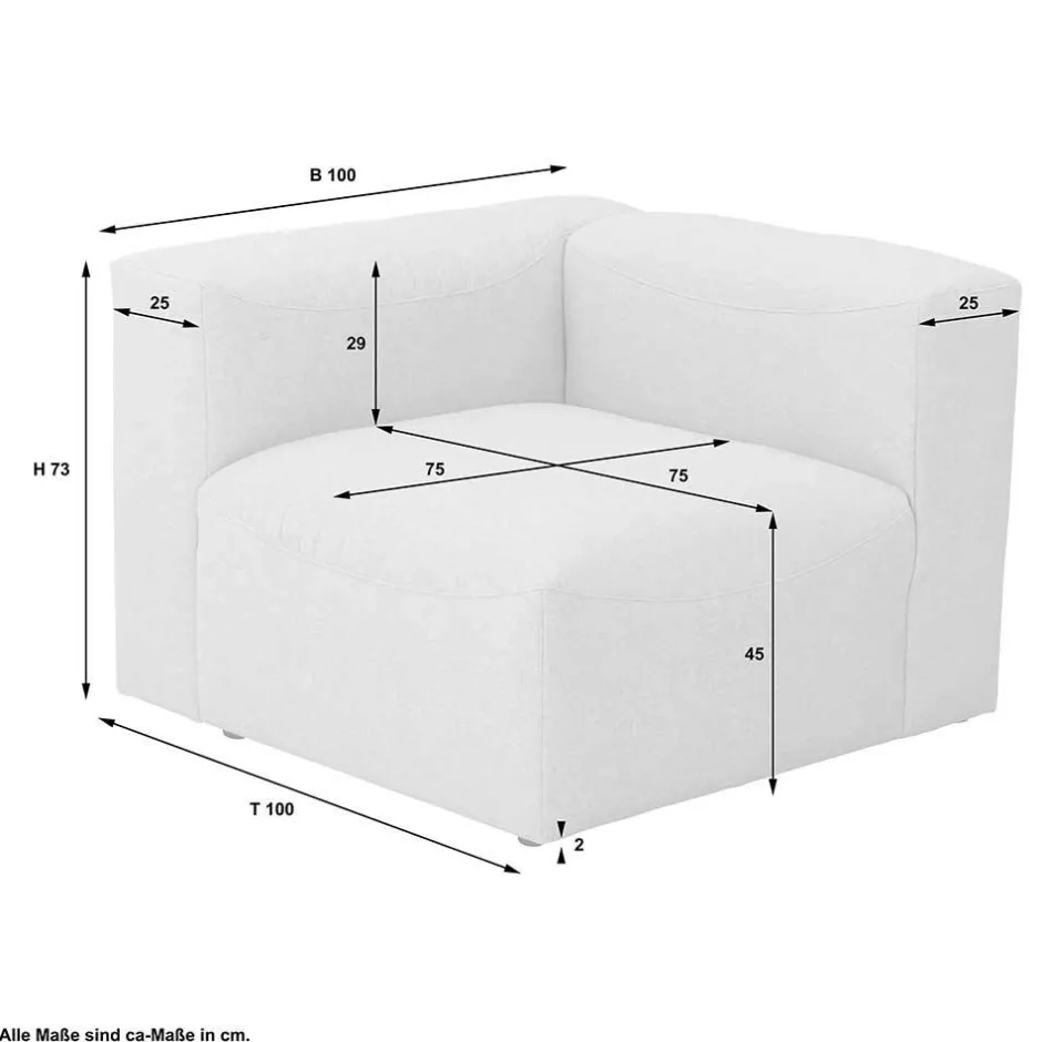Modulsofa Eckelement in Cremeweiß - Tembreno^Wohnen Sale