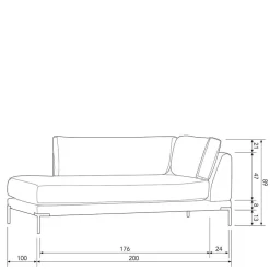 Modulsofa Recamiere in Rost Braun - Brixx^Wohnen Outlet