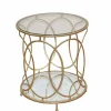 Mondäner Beistelltisch mit Glas & Spiegel & Metall Ziamo in Goldfarben^Wohnen Hot