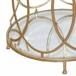 Mondäner Beistelltisch mit Glas & Spiegel & Metall Ziamo in Goldfarben^Wohnen Hot