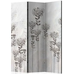 Monochrom bedruckter Paravent mit floralem Motiv - Stepana^Wohnen Hot