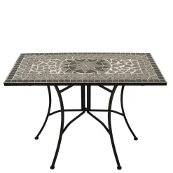 Wohnen Mosaik Gartentisch in Schwarz & Grau - Tasmania