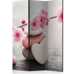 Motiv Paravent Kirschblüten & Herz Steine - Drois^Wohnen Hot