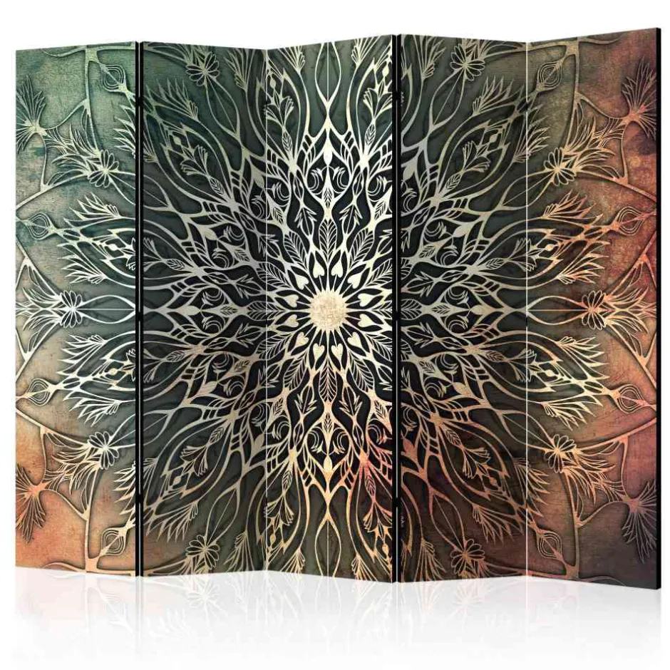 Wohnen Motiv Paravent mit 5 Leinwand-Flügeln - Malvarion