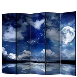 Wohnen Motiv Paravent Nachthimmel Mond Wasser - Finanun