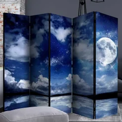 Wohnen Motiv Paravent Nachthimmel Mond Wasser - Finanun