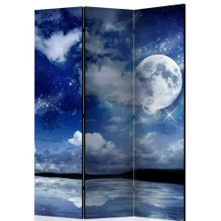 Wohnen Motiv Paravent Nachthimmel Mond Wasser - Finanun