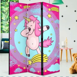Kinder Wohnen Motiv Paravent Tanzendes Einhorn Dab - Loho