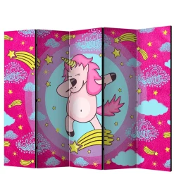 Kinder Wohnen Motiv Paravent Tanzendes Einhorn Dab - Loho
