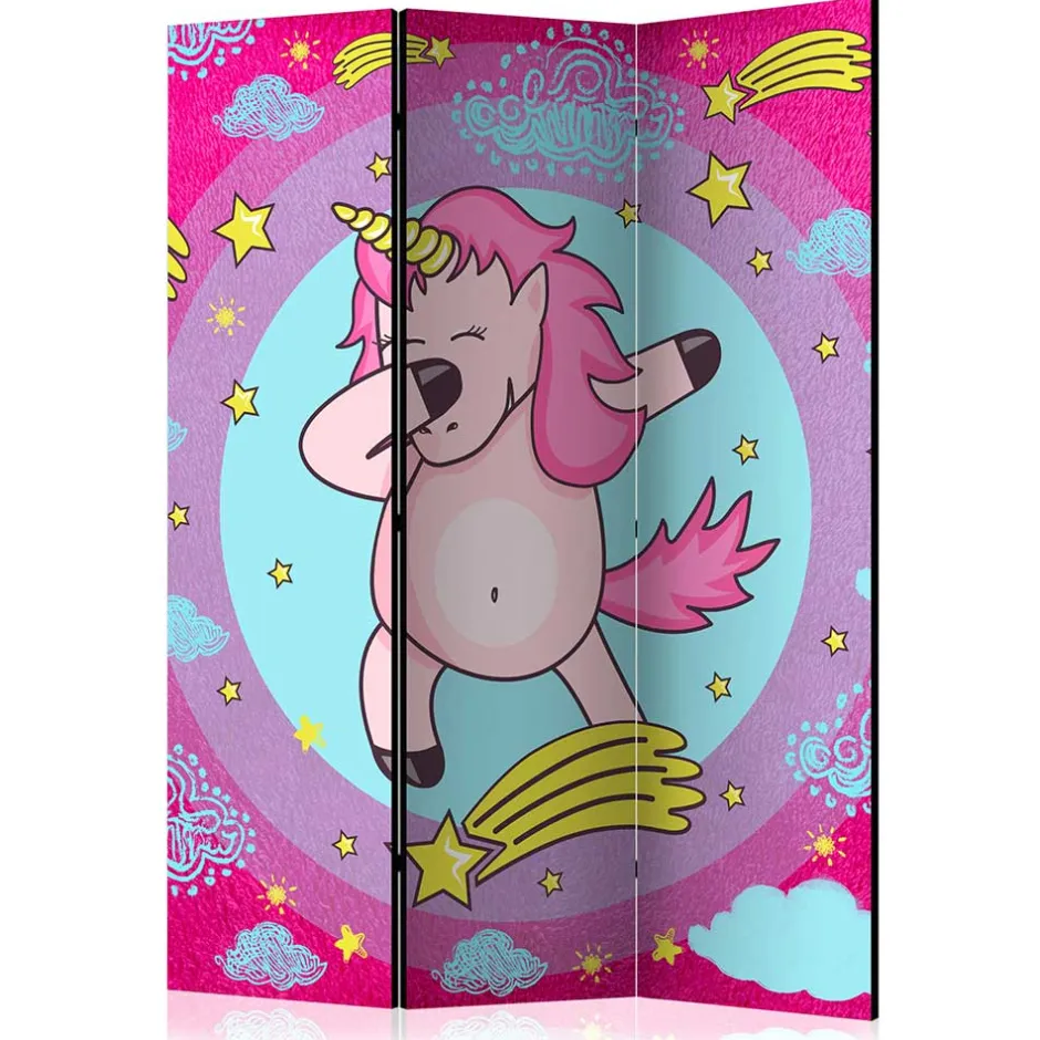 Kinder Wohnen Motiv Paravent Tanzendes Einhorn Dab - Loho