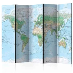 Wohnen Motiv Sichtschutz Topographische Weltkarte - Lurymia