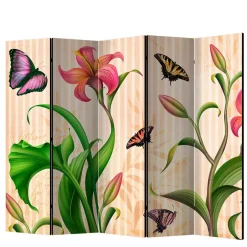 Wohnen Motiv Trennwand Blume & Schmetterlinge - Rovigo