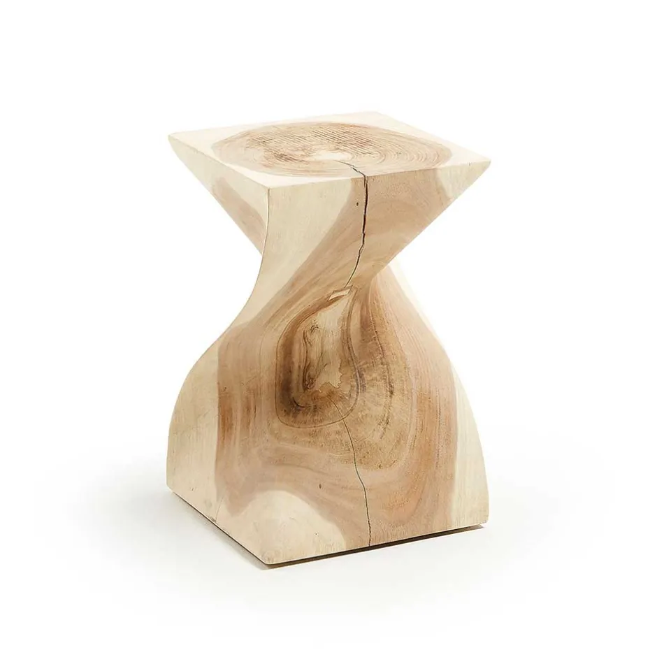 Wohnen Mungur Holz Beistelltisch im Sanduhr Design - Topherus
