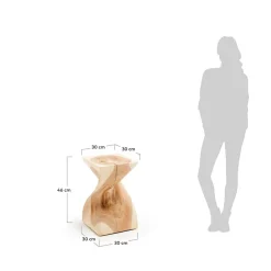 Wohnen Mungur Holz Beistelltisch im Sanduhr Design - Topherus