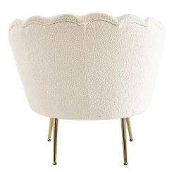Wohnen Muschel Designsessel in Creme Boucle - Ucera