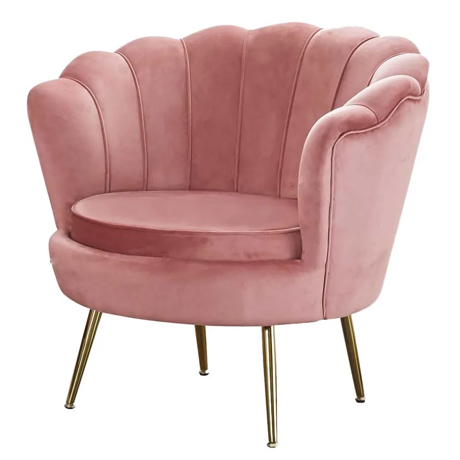 Wohnen Muschel Loungesessel in Rosa & Gold - Intiatos