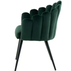 Wohnen Muschel-Designstuhl in Dunkelgrün Samt - Kenia