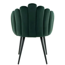 Wohnen Muschel-Designstuhl in Dunkelgrün Samt - Kenia