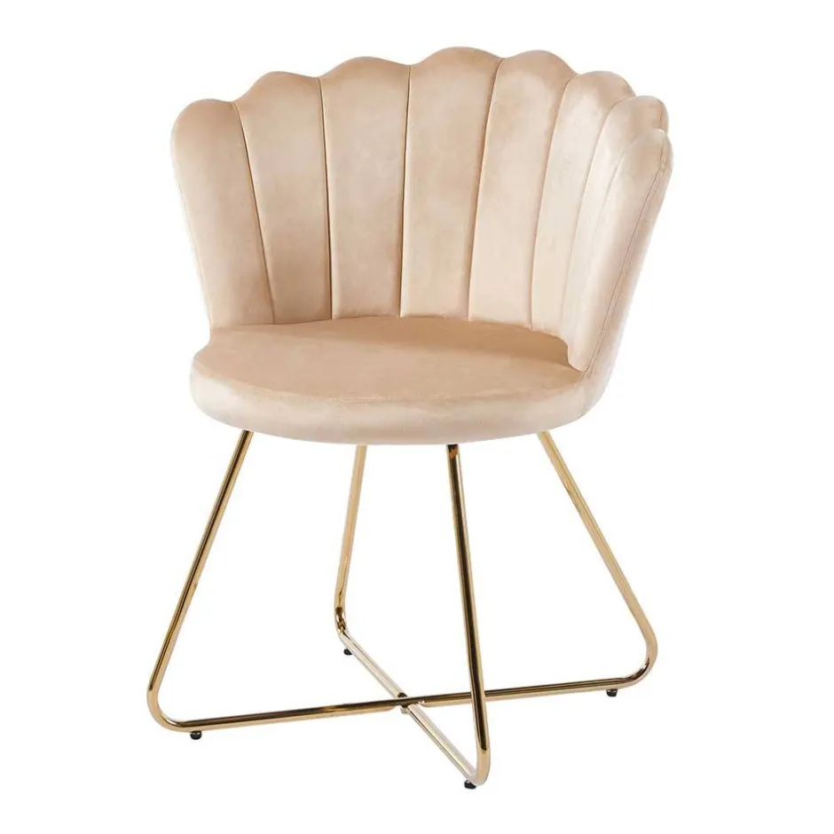 Muschelstühle in Beige und Gold - Cagahan (2er Set)^Wohnen Sale