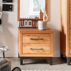 Nachtkommode aus Kernbuche & Eisen - Dimphi^Wohnen Sale