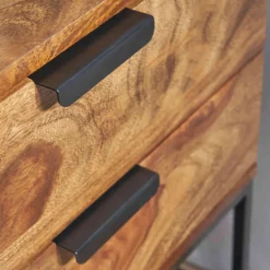 Wohnen Nachtkommode aus Sheesham massiv & Metall - Campane