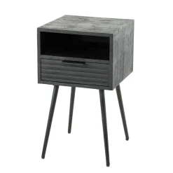 Wohnen Nachtkommode Beistelltisch in Schwarz - Jadamos