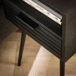 Wohnen Nachtkommode Beistelltisch in Schwarz - Jadamos