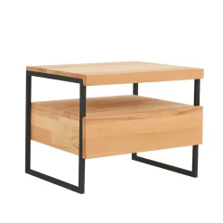 Wohnen Nachtkommode Ettina in Natur und Schwarz