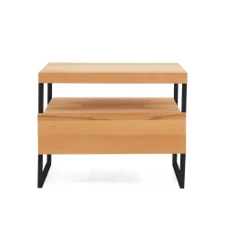 Wohnen Nachtkommode Ettina in Natur und Schwarz