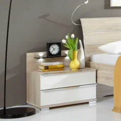 Nachtkommode Forcelan in Eiche Sägerau Weiß^Wohnen Best