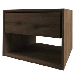 Wohnen Nachtkommode für die Wand in Eiche Dunkel - Live