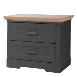 Nachtkommode in Dunkelgrau mit Wildeiche - Zenuvra^Wohnen Hot