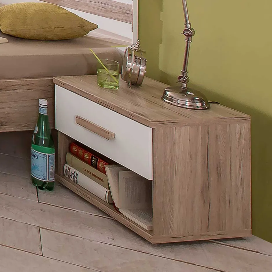 Nachtkommode in Eiche San Remo & Weiß - Folio^Wohnen Best