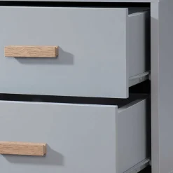 Nachtkommode in Grau mit Eiche - Caldaro^Wohnen Online